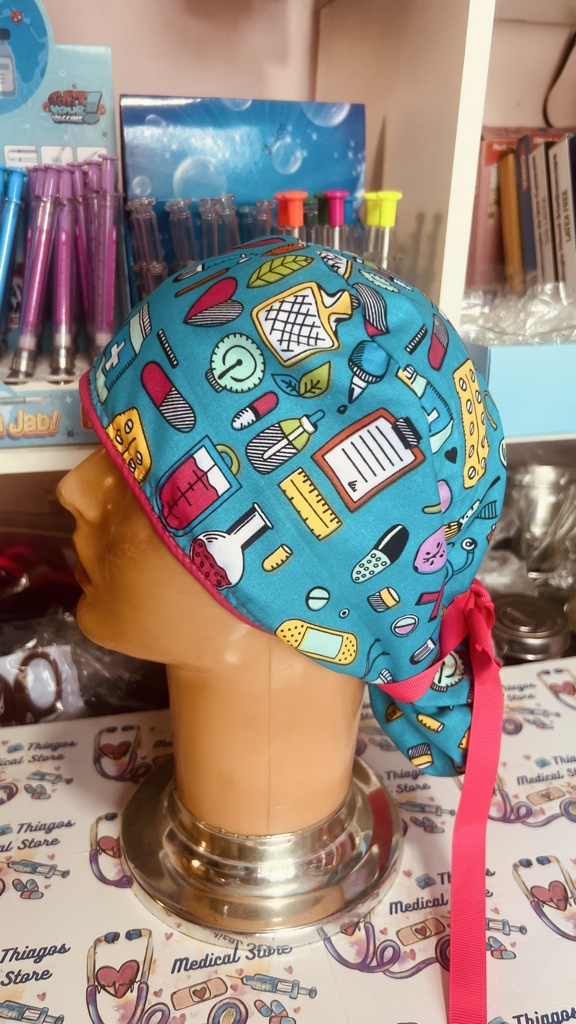 Gorro quirurgico turquesa estampado