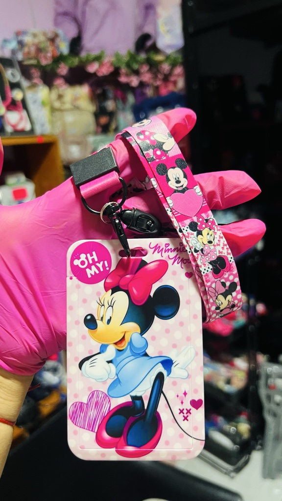 Porta credencial Minnie rosa