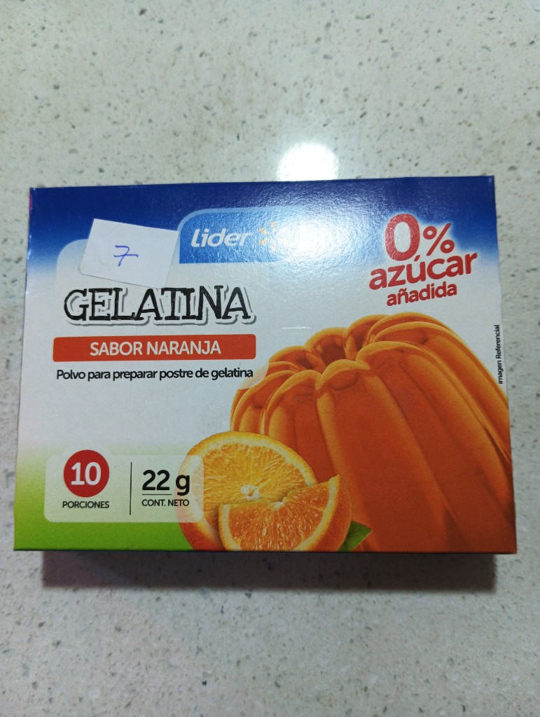 Lider Gelatina Naranja 22g