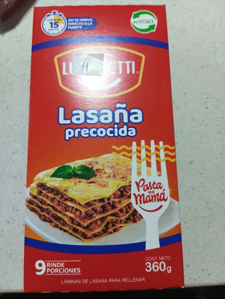 Lucchetti Lasaña precocida 360g