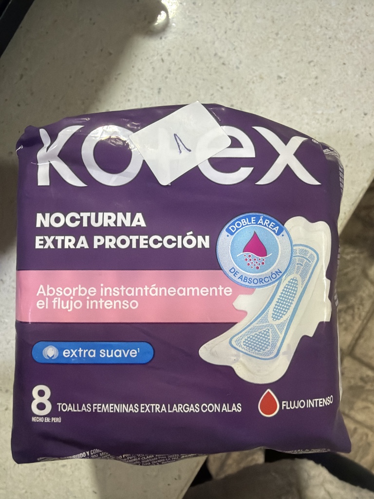Toallas Femeninas kotex Nocturnas extra prot 8und