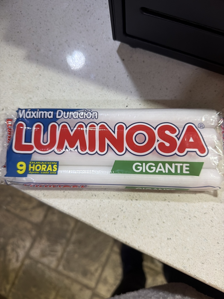 Vela luminosa gigante x paquete