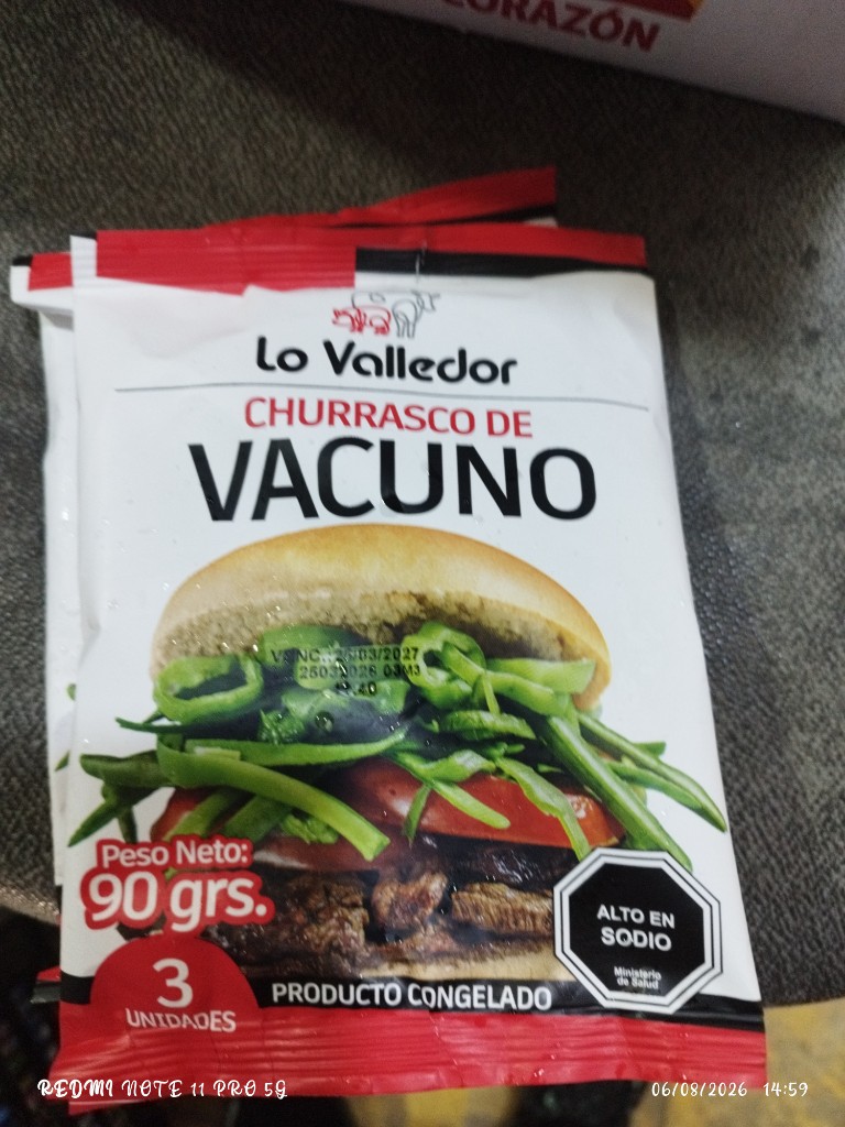 Lo Valledor Churrasco de Vacuno 90g