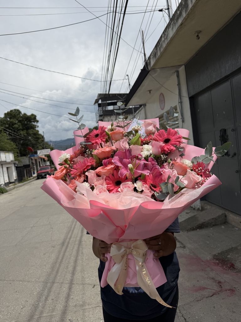 Ramo natural rosado mixto