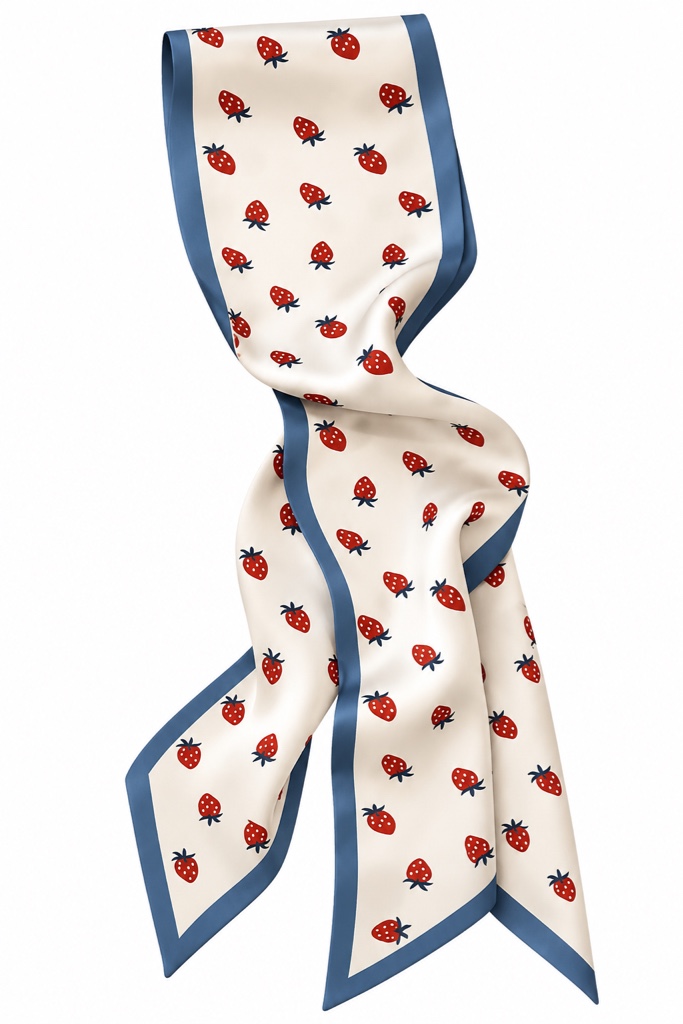 Mascada blanca estampado fresas