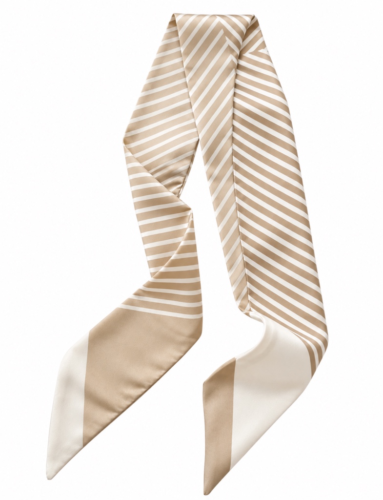Mascada beige rayas