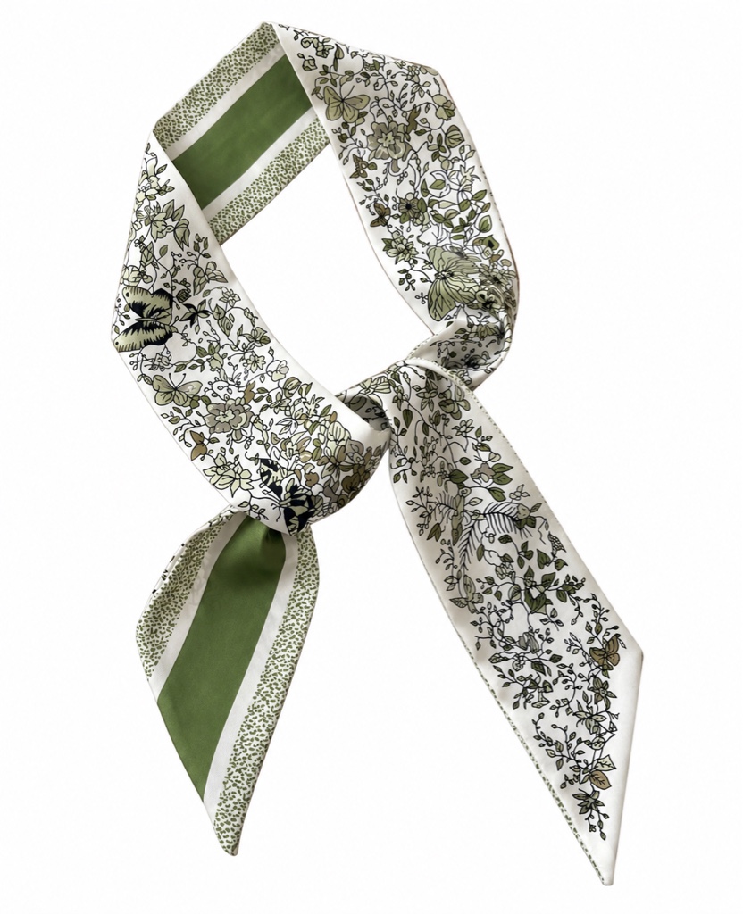 Mascada floral verde