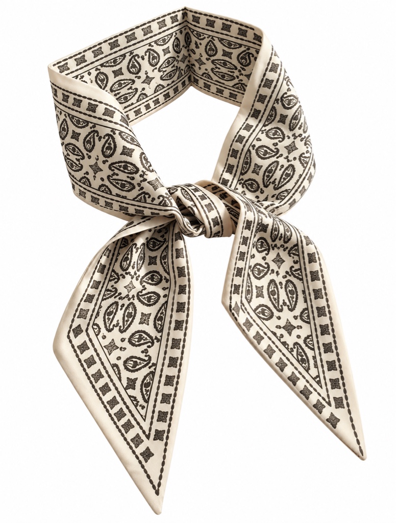 Mascada beige estampado pañuelo