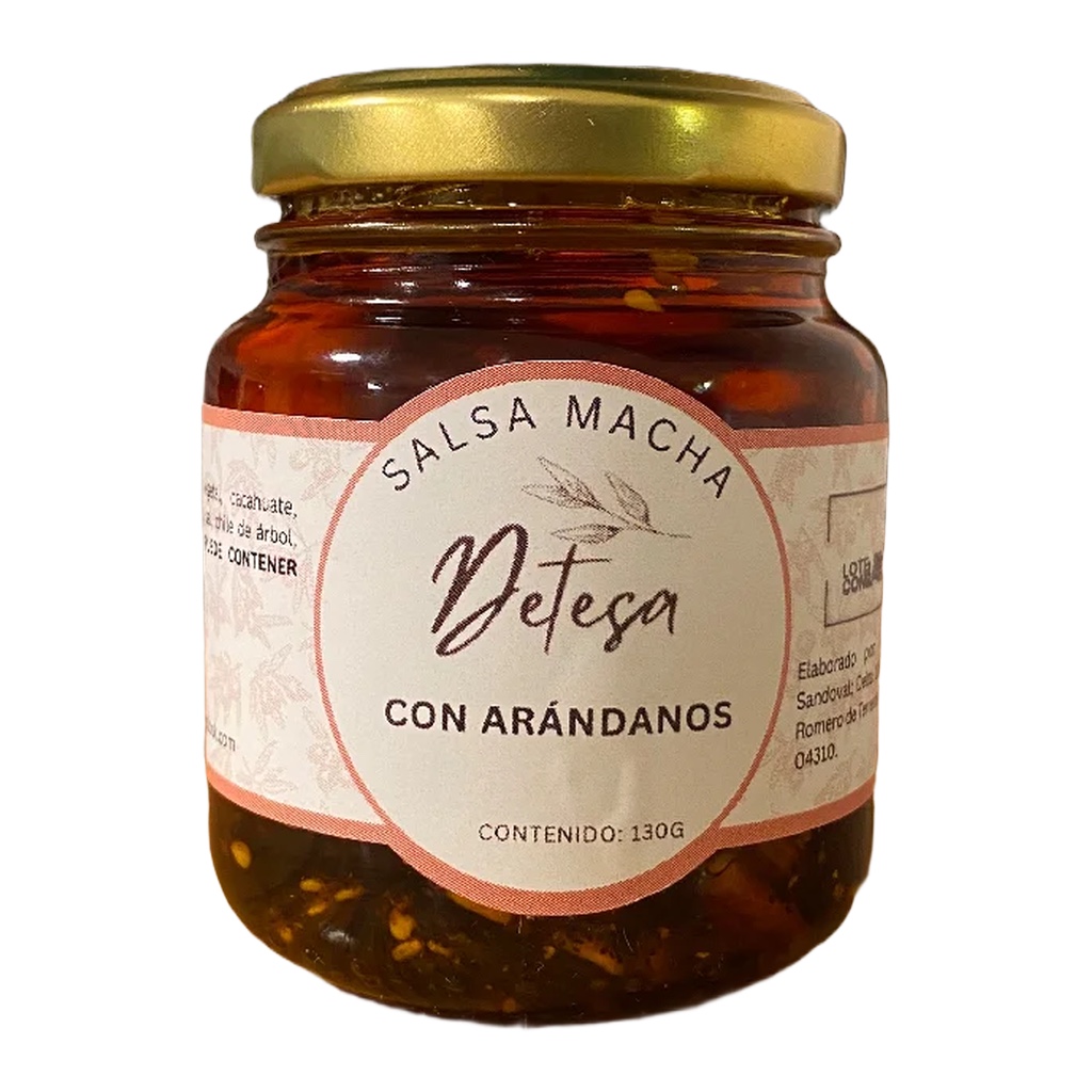 Salsa Macha con arandanos