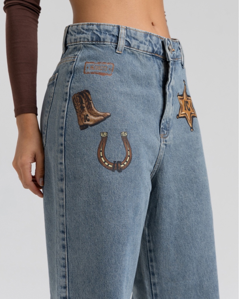 Calça wide leg peão