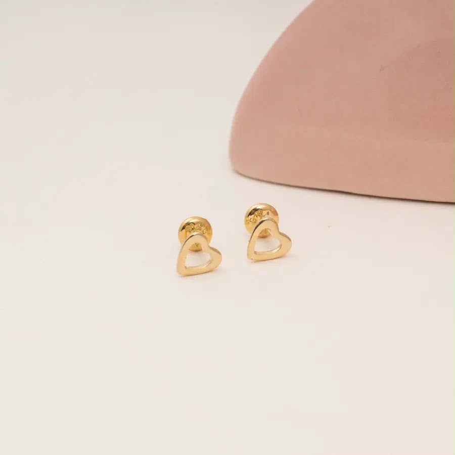Brinco Baby Banhado Ouro coração