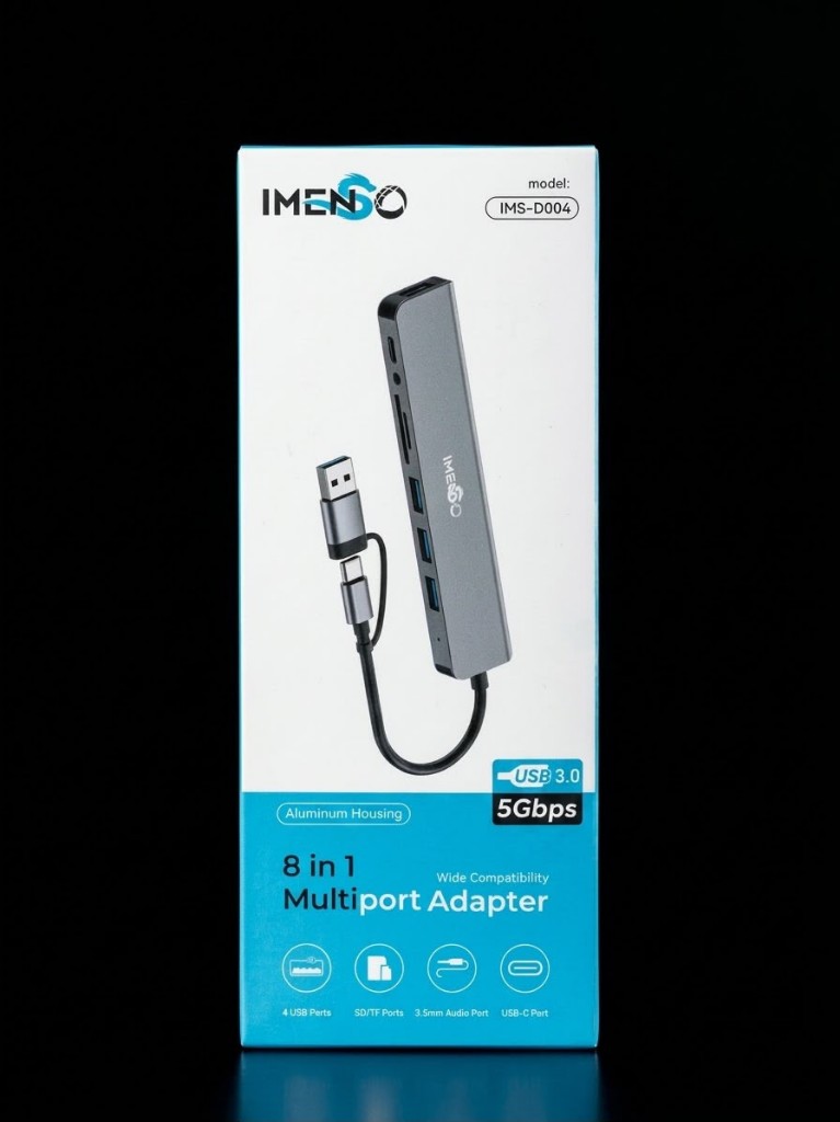 IMENO adaptador 8 en 1 gris