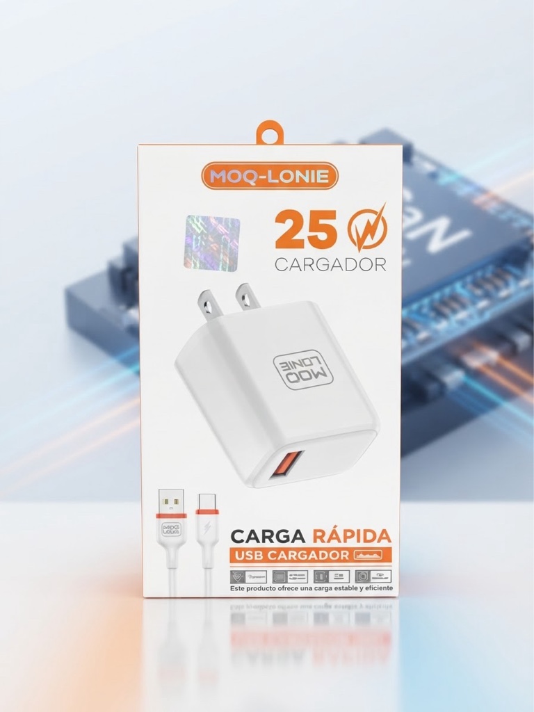 Cargador MOQ-LINIE  25w tipo C