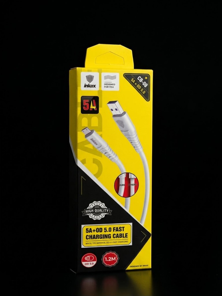Inkax cable micro USB amarillo