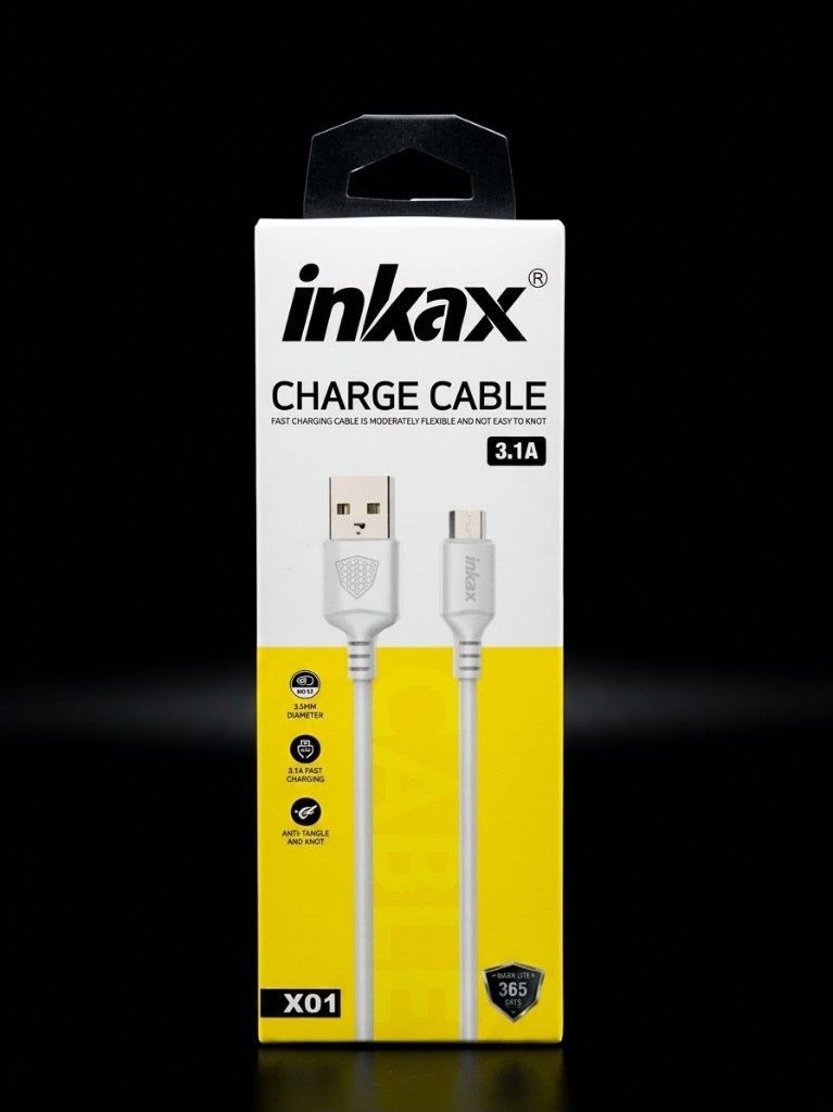 Inkax cable blanco micro USB 3.1A