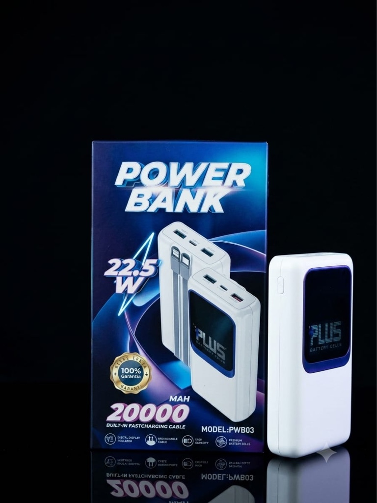 Plus power bank 20000mAh blanca
