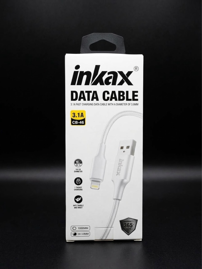 inkax cable iPhone blanco 1m