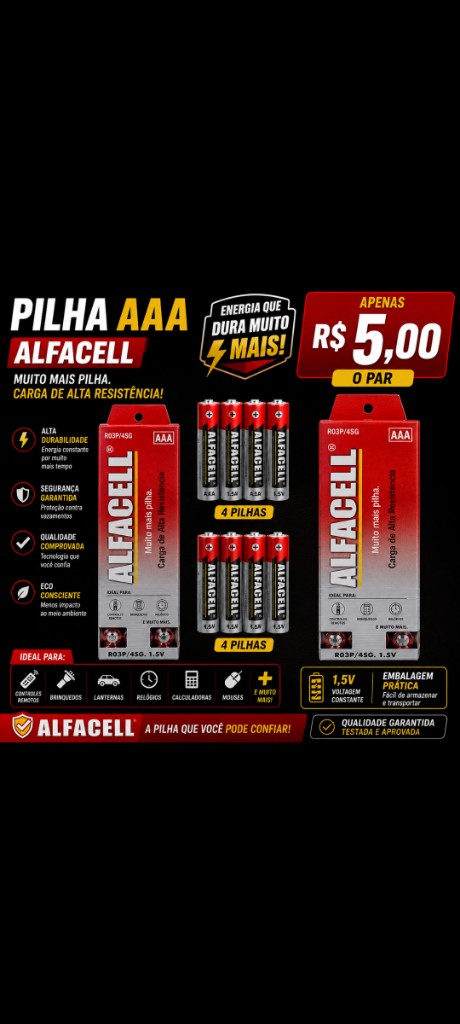 Pilha AAA unidade