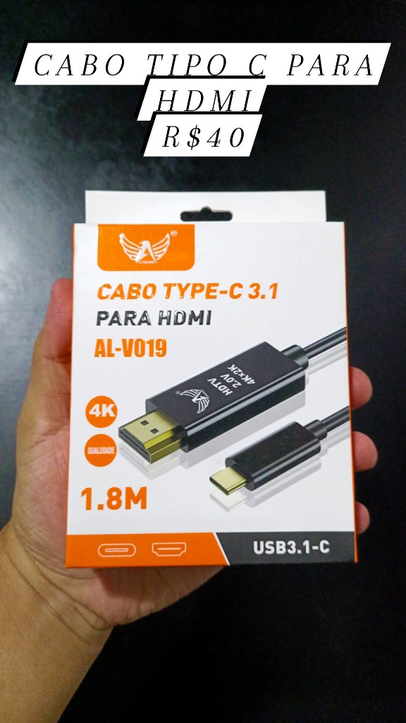 Cabo tipo c x hdmi