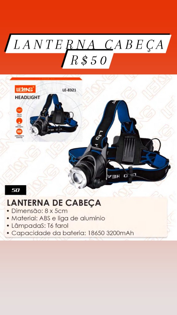 Lanterna cabeça 3 polícia