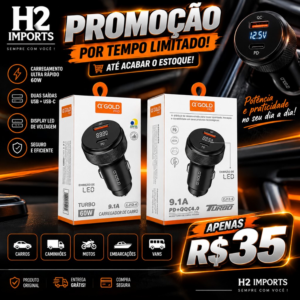 Carregador veicular 60w