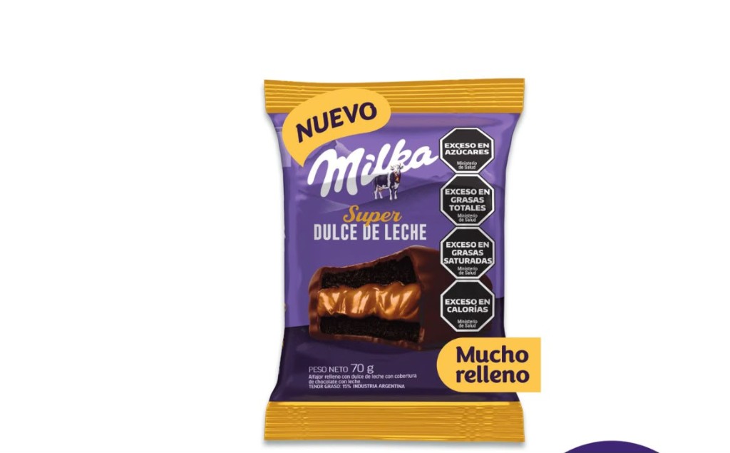 milka super dulce de leche alfajor choco