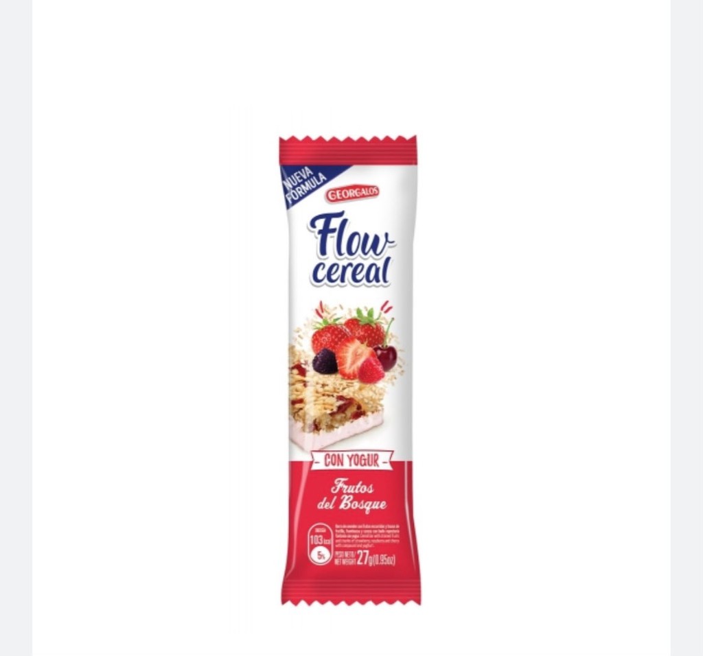 flow cereal frutos rojos con yogur