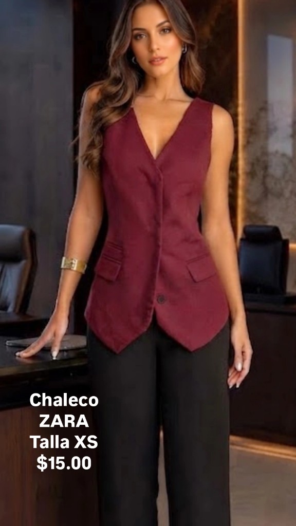 VEST BURGUNDY ZARA