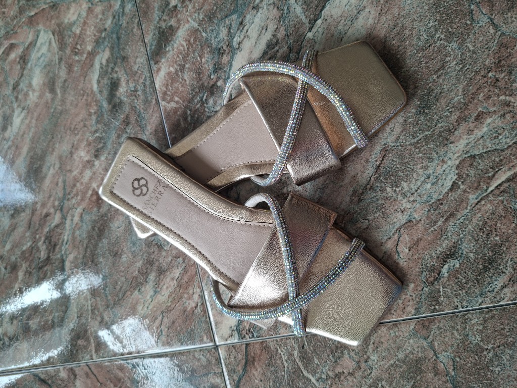 SANDALIAS CRUZADAS BRILLANTE ROSE 39