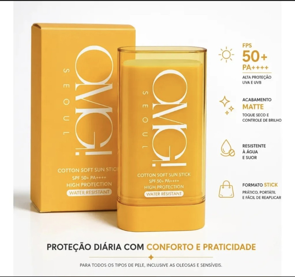 Protetor Soft Protetor Solar Em Bastão Omg Cotton - Spf 50 Pele Normal