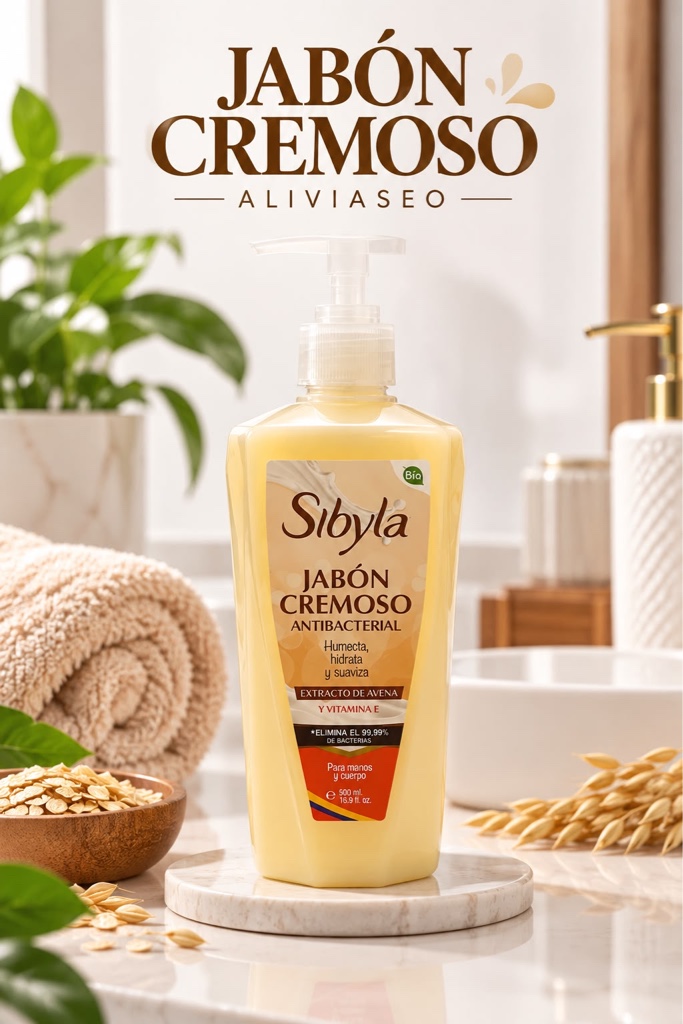 Jabón cremoso antibacterial avena
