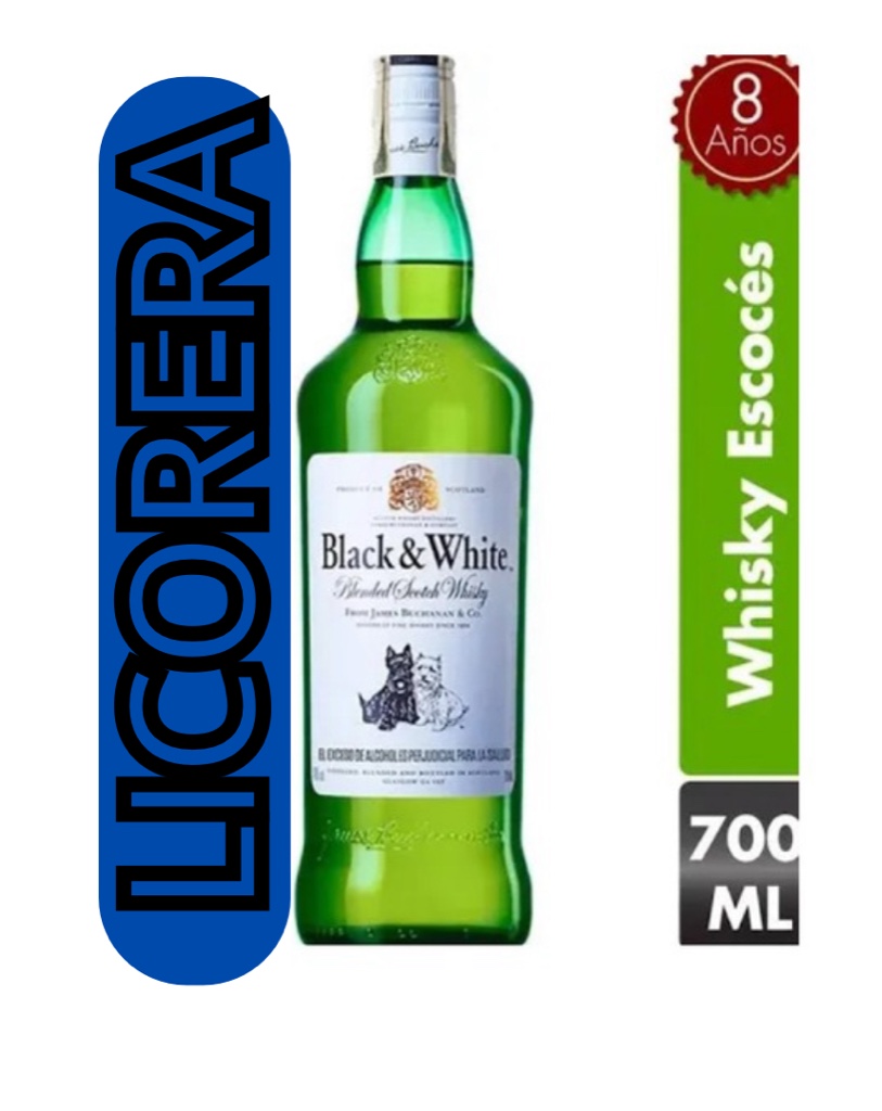 BLACK WHITE 700ml LICORERA