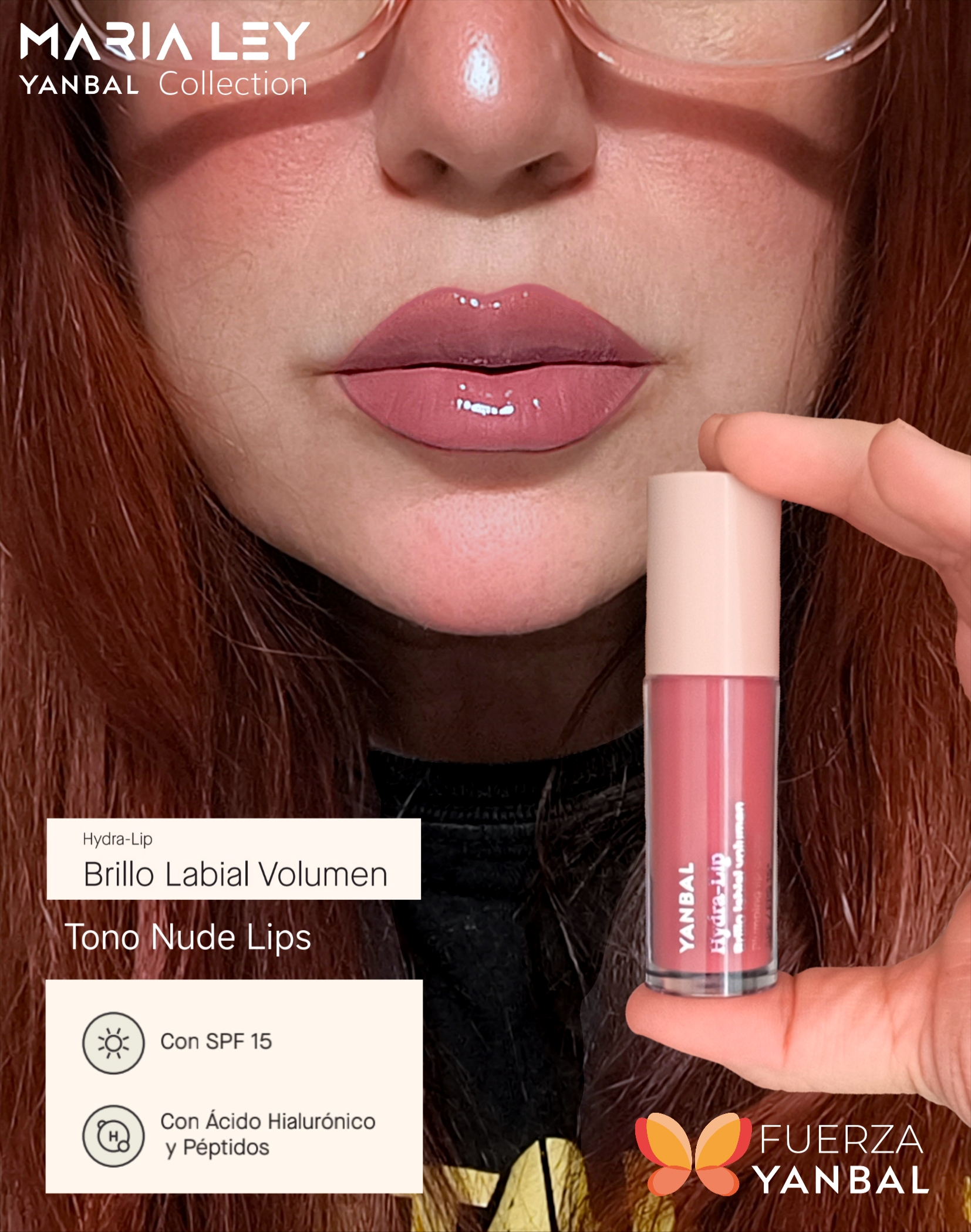 YANBAL Maria Ley Hydra-Lip Brillo Labial Volumen Tono Nude Lips