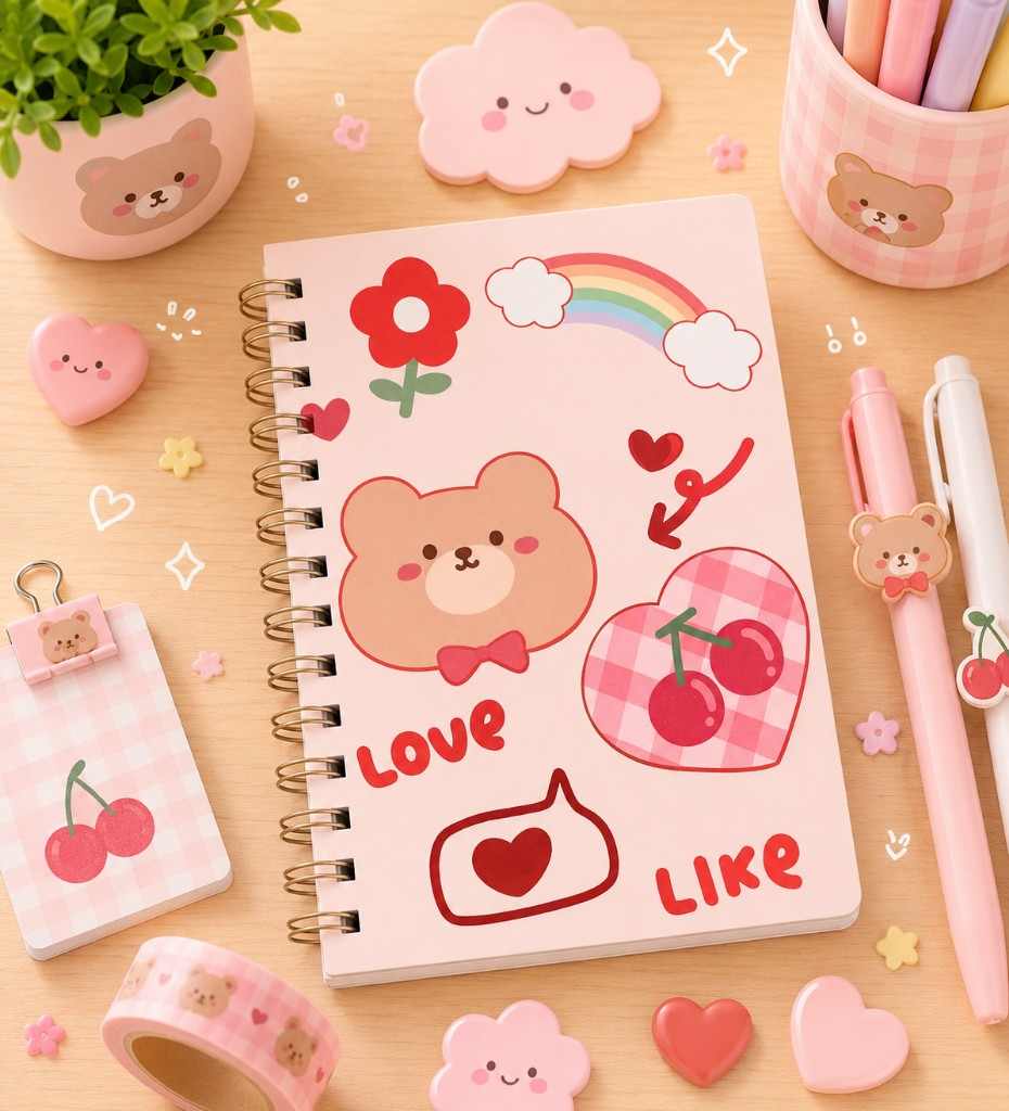 Cuaderno kawaii 🐻 17,5 x 12,5 cm.