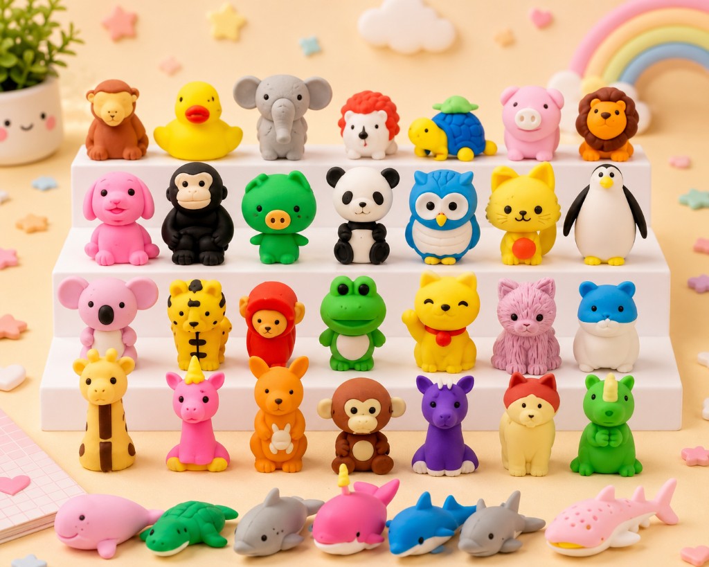 Docena de Gomas de Borrar Kawaii