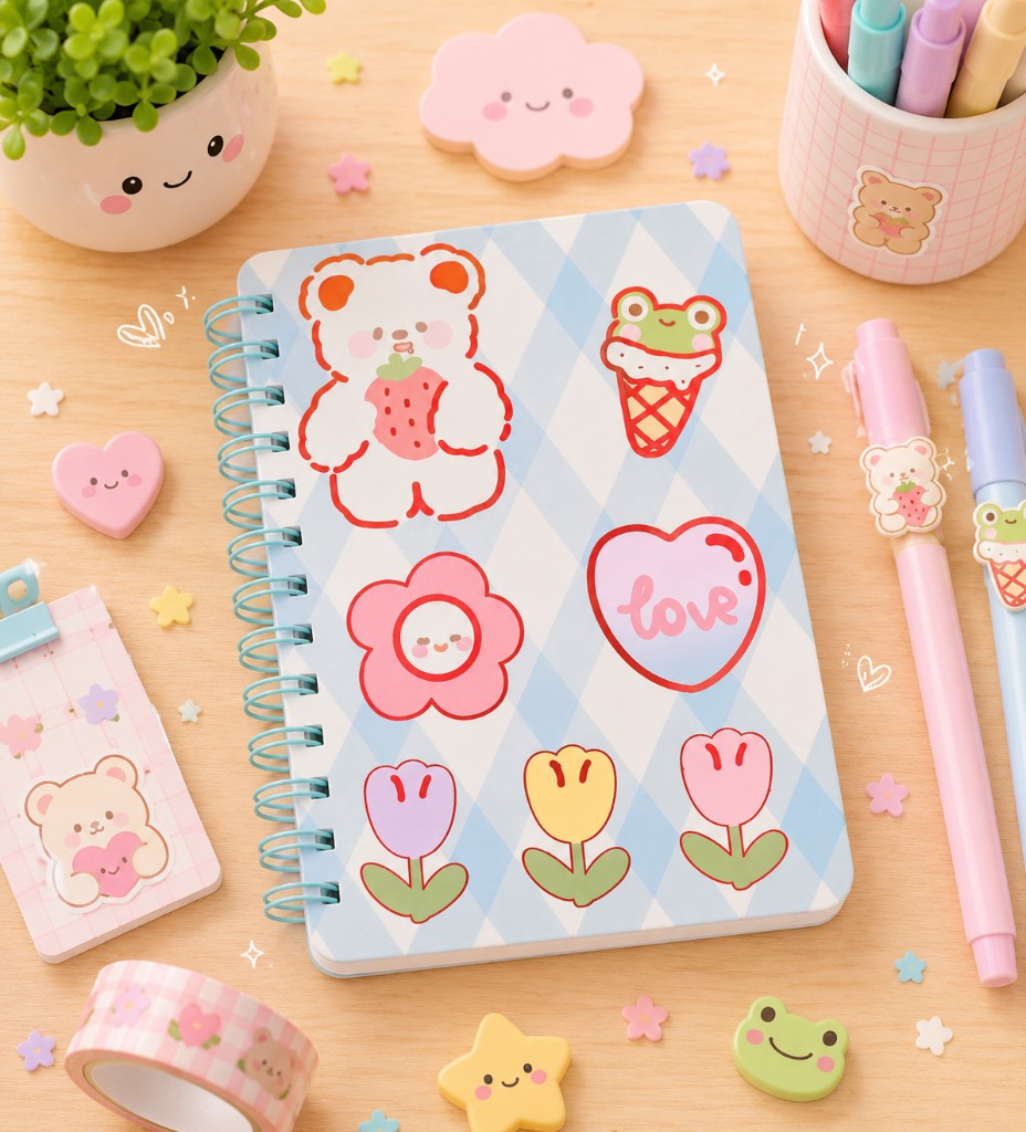 Cuaderno kawaii 🐸 17,5 x 12,5 cm.