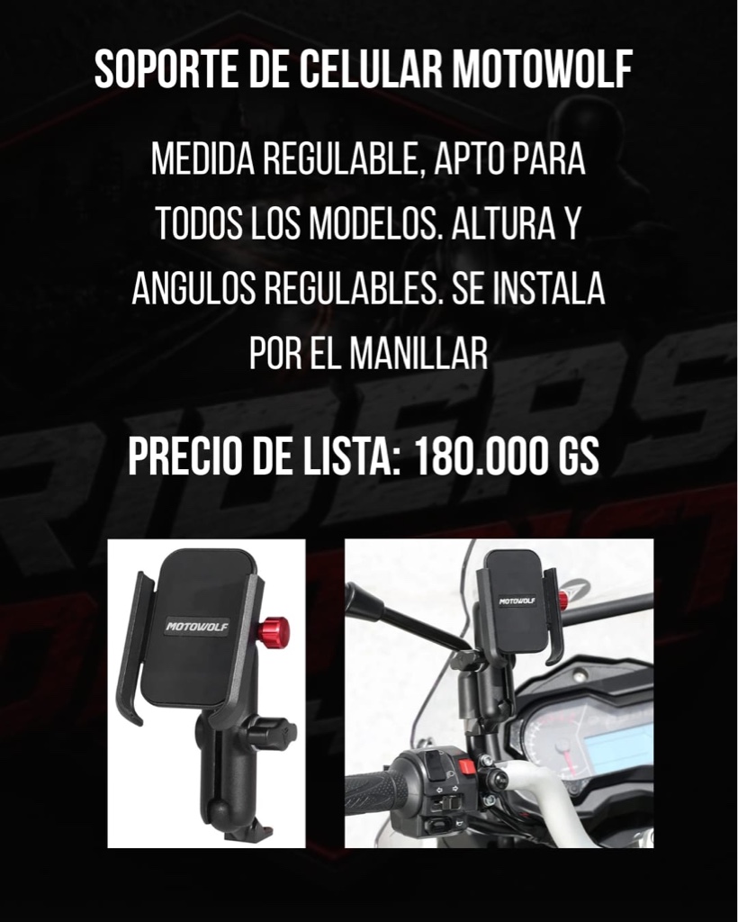 Motowolf soporte celular ajustable