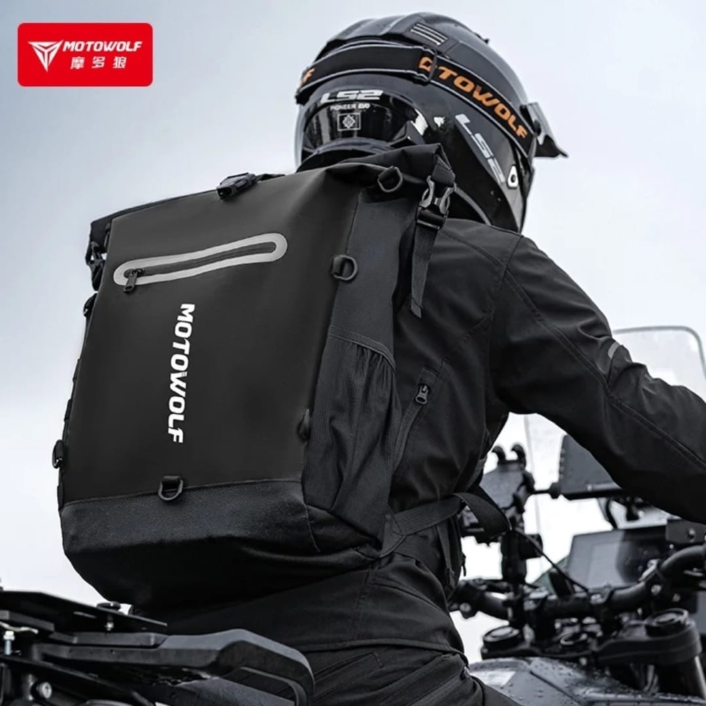 Motowolf mochila negra moto