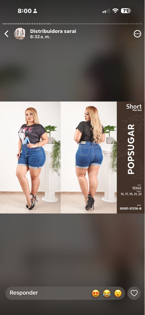 Short Pop Sugar Talla Plus