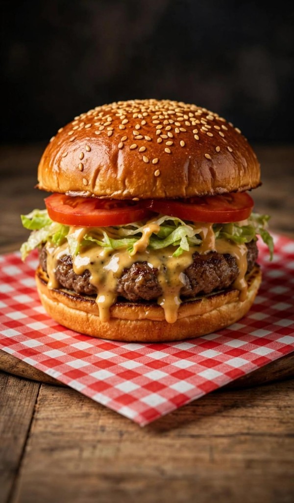 TASTY BURGER + PAPAS FRITAS