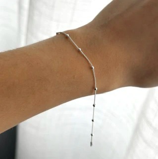 Pulseira grumet fio 025 bolinhas 2mm