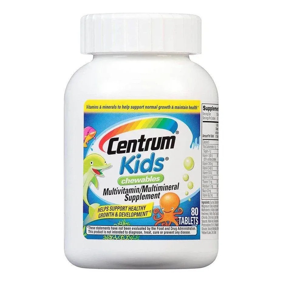 CENTRUM KIDS MULTIVITAMINICO NIÑOS 80 tabletas