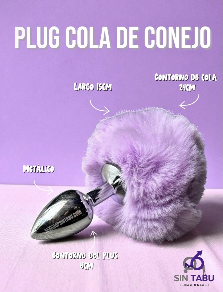 PLUG COLA DE CONEJO ROSADA