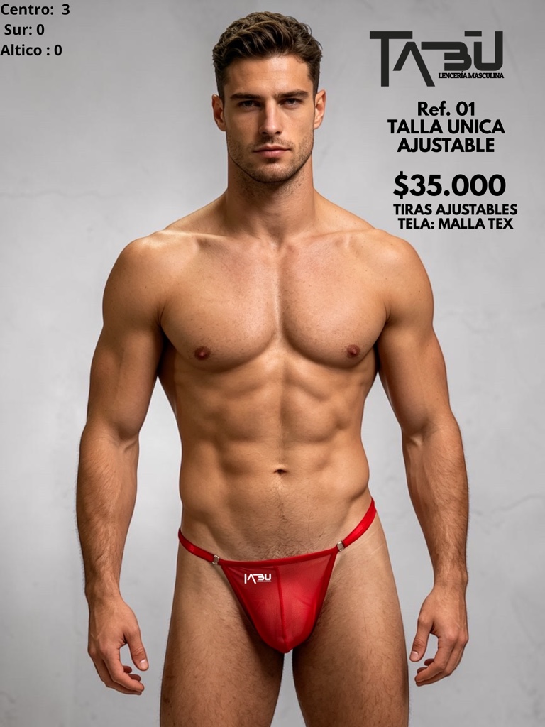TANGA HILO MALLA ROJA