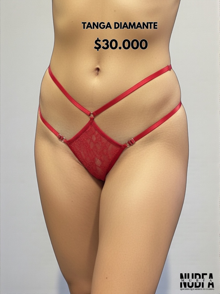 TANGA DIAMANTE ROJA