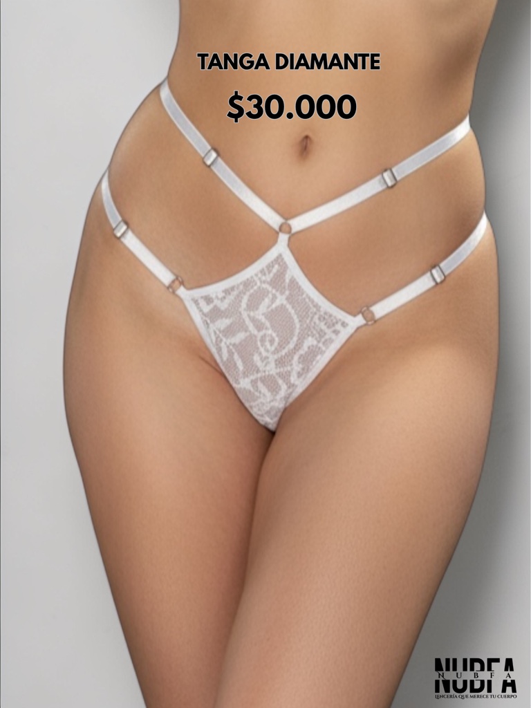 TANGA DIAMANTE BLANCA