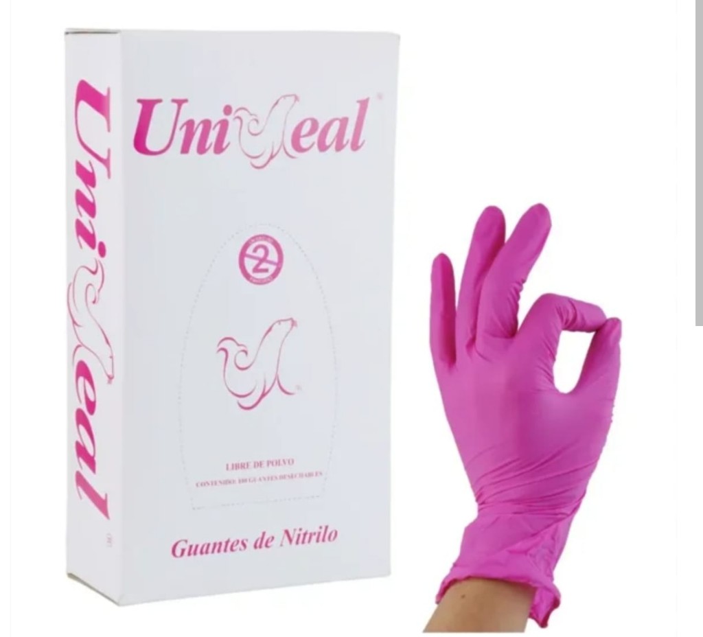CH Guantes De Nitrilo Rosa Uniseal