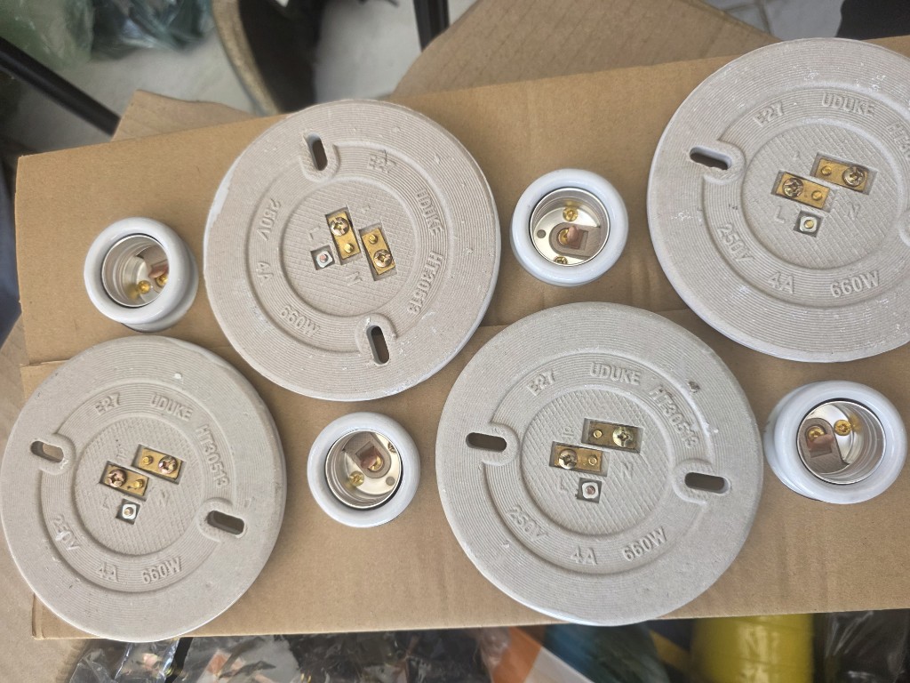 Portalampara ceramico blanco