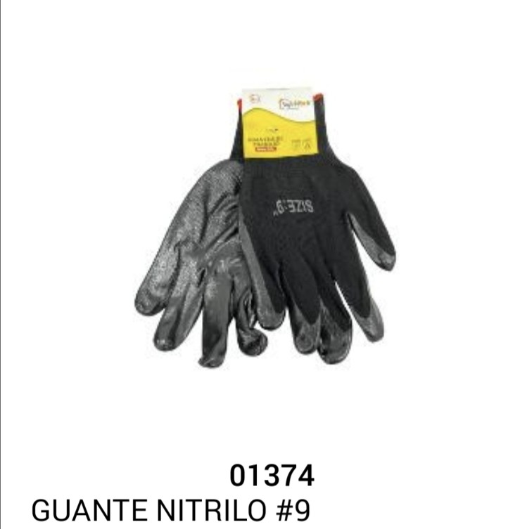 Safewin guante negro nitrilo talla 9