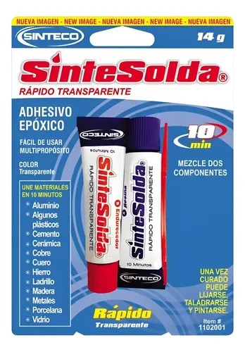 SinteSolda adhesivo epoxico transparente 14g